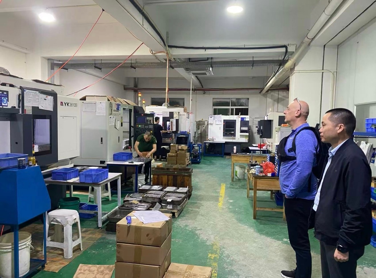Sauce Asia visiting the CNC machining department of a Chinese conveyor roller manufacturer