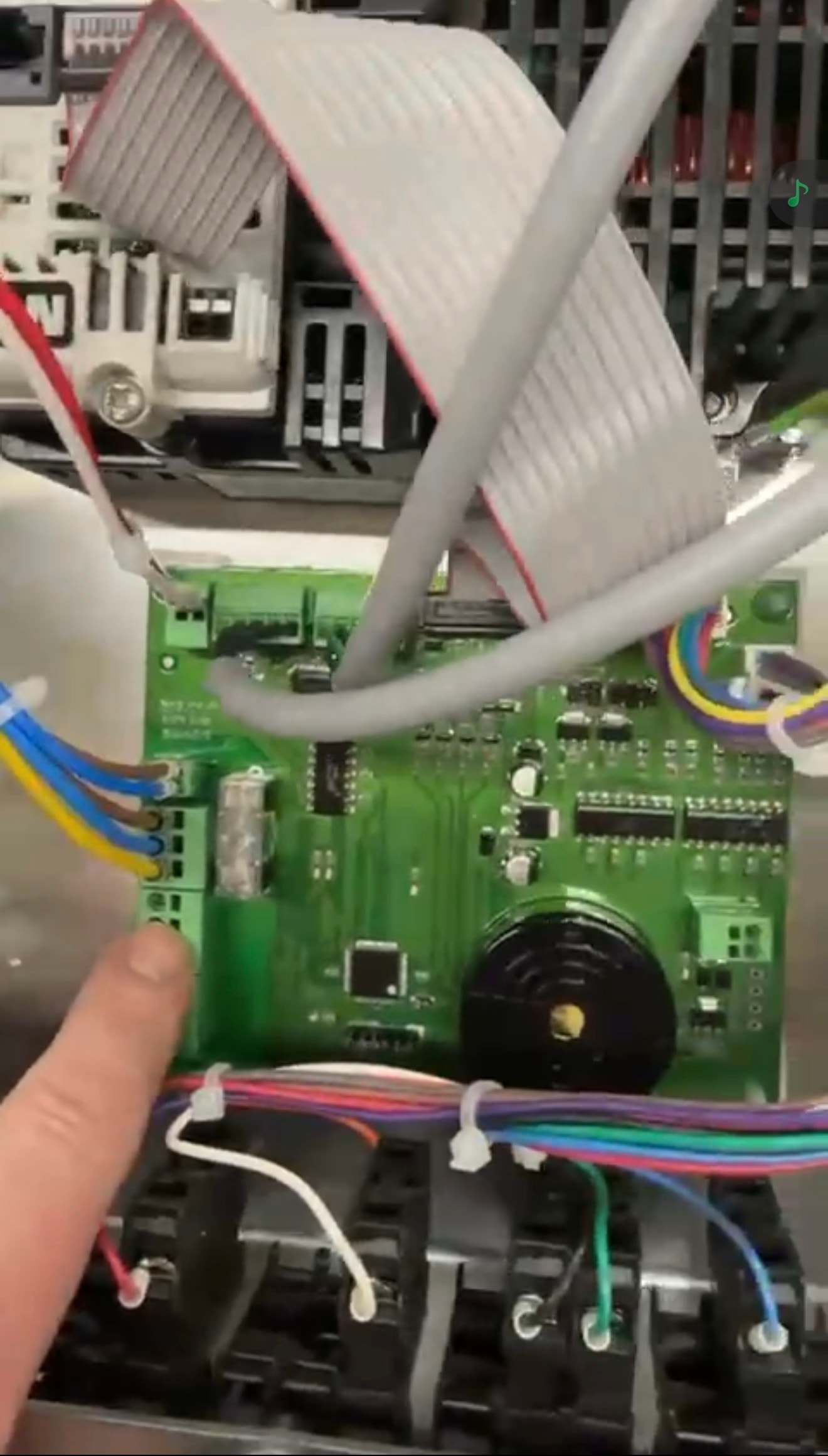 PCBA and wiring integrated into the electromechanical equipment, reviewed during the Shenzhen factory visit