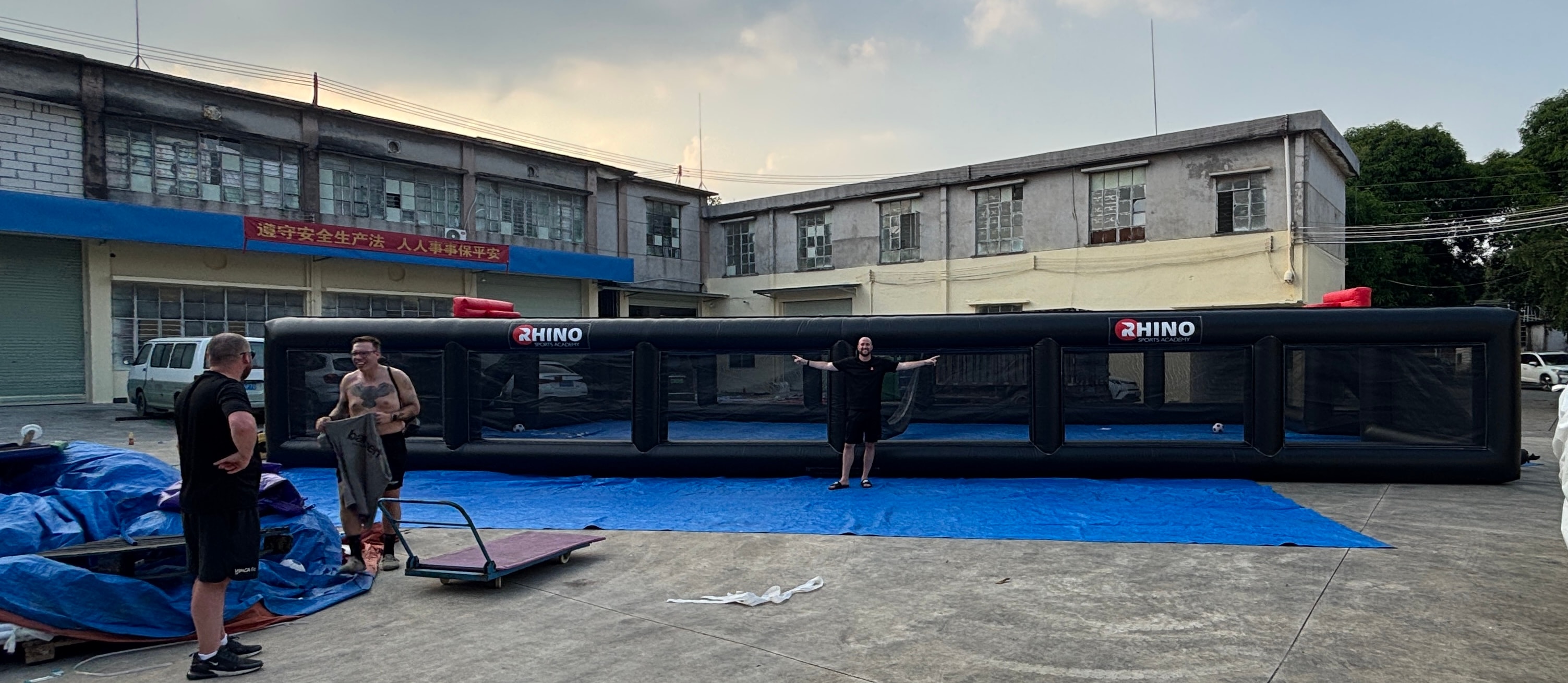 Inflatable sports equipment factory inspection in China